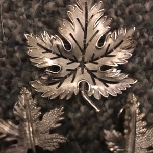 Trifari vintage silver tone set.
